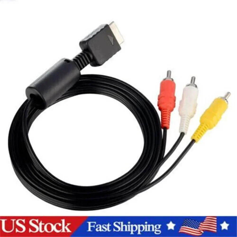 New 6 Feet RCA AV Audio Video Composite Cable Cord for Sony PS1 PS2 PS3 PS3 Slim